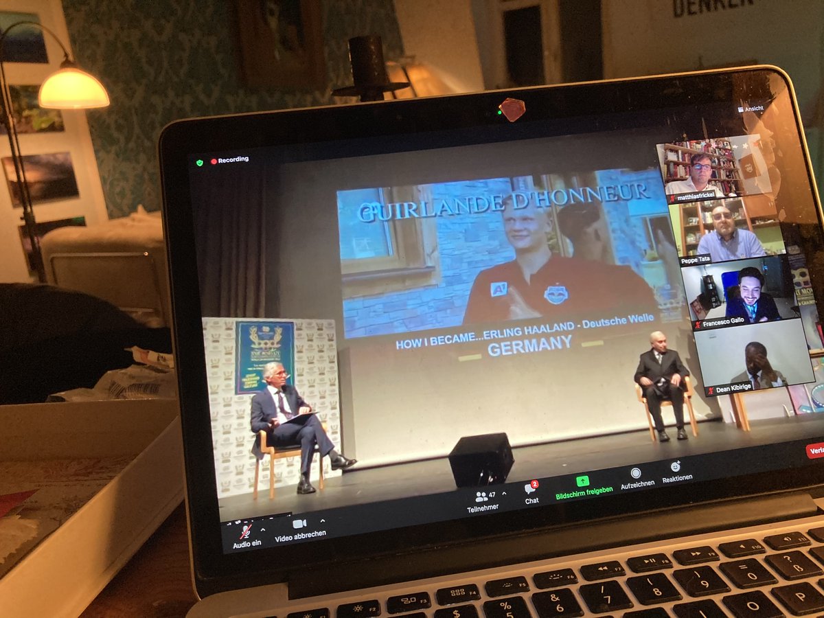 MatthiasFrickel's tweet photo. Ever won an award on the couch? Tonight "HOW I became... @erling" 🏆 got the "Guirlande d' Honneur" at the @fictsfederation  Festival as 2020's best short football film. Celebrating on Zoom felt different to being in Milano. Thx @dw_sports team. https://t.co/mdjBMrE7em https://t.co/98f4NkMw64