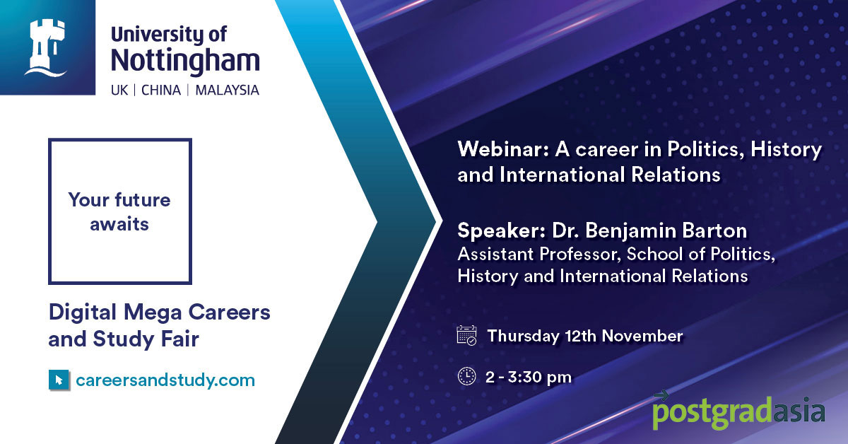 University Of Nottingham Malaysia On Twitter Join Our Zoom Webinar Today From 2 To 3 30pm As Our Speaker Dr Benjamin Barton From The Faculty Of Arts And Social Sciences Speaks About A