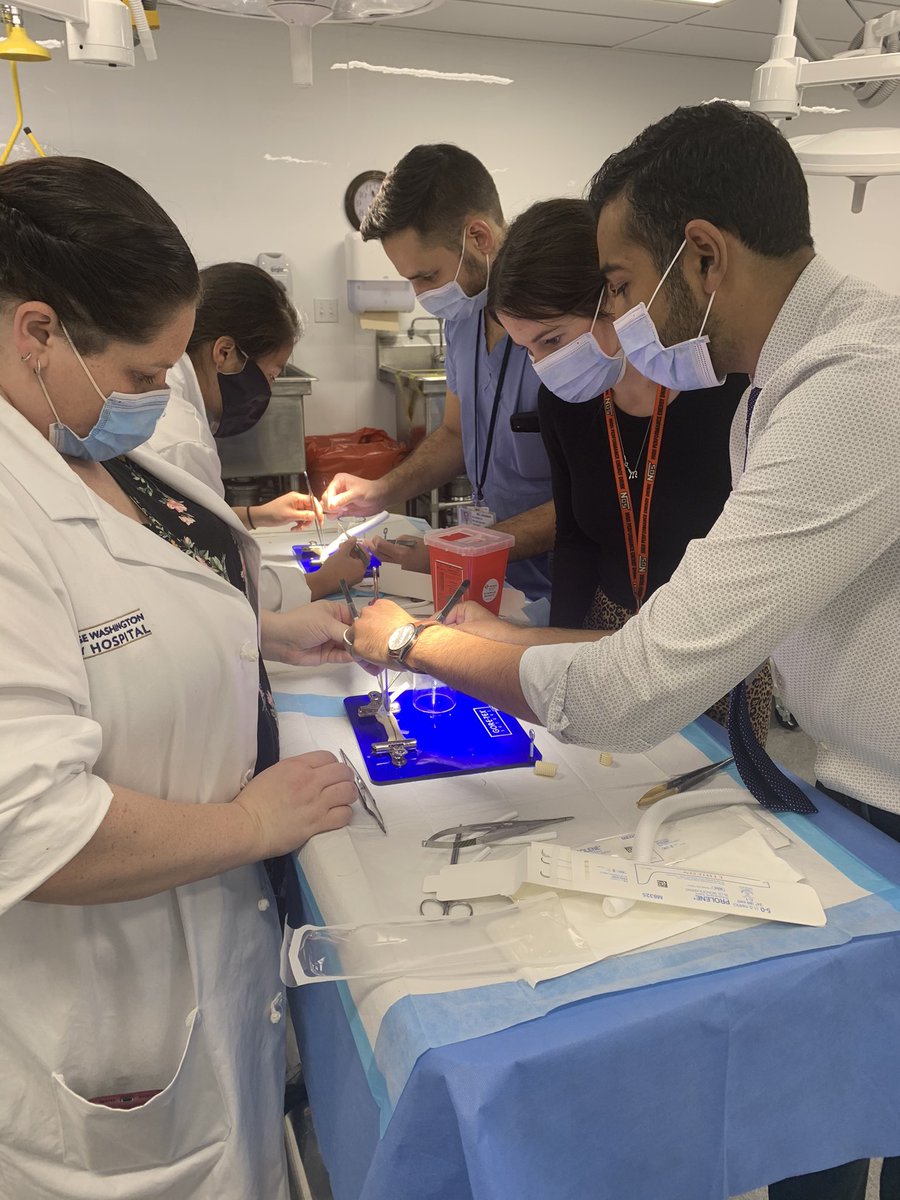 GWvascsurg's tweet photo. A great day of vascular anastomosis and simulation training for our @GWSurgery residents ! They are all naturals ! Making us vascular surgeons proud ! https://t.co/sjNaP142K8