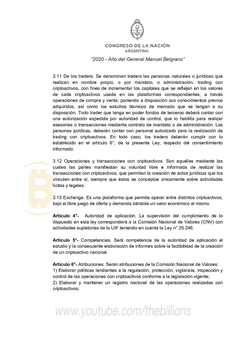 thebillions_es's tweet photo. 🇦🇷 Este es el primer PROYECTO DE LEY REGULACIÓN DE CRIPTOACTIVOS que la Diputada @LILIDEOLAVARRIA y coautoría del Diputado @marcoscleri del @FrenteDeTodos presentaron en la Cámara de Diputados de la Nación, identificado con el número 6055-D-2020. 

#ArgentinaCripto #Bitcoin $Eth https://t.co/xQXgY8Q4Yj