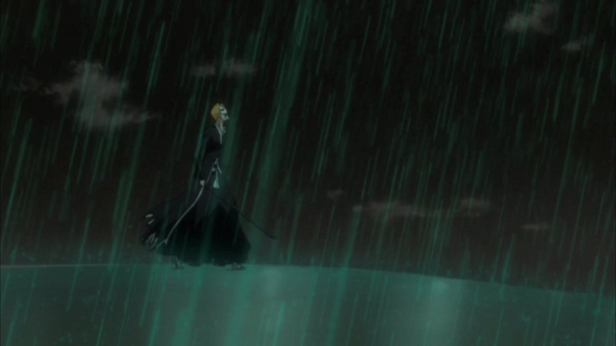 Up above the canopy of Las Noches, to be specific. And there he finally reveals his Resurrection, showering Ichigo with a brief and dense rain of spiritual pressure tinged with dread and despair. From here on, Ichigo is utterly helpless and unable to fight back.