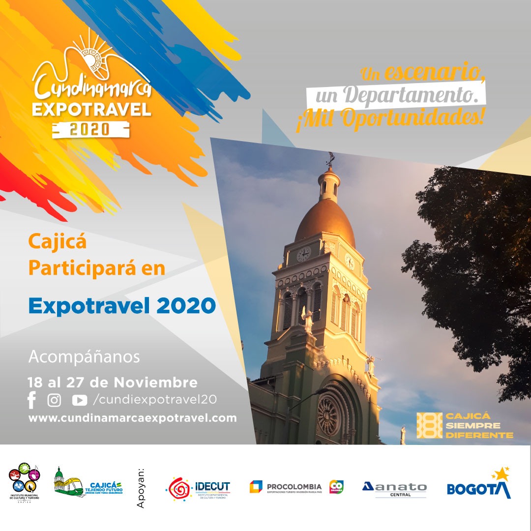 IMCTCajica's tweet photo. #CUNDINAMARCA #Expotravel2020 te muestra la diversidad, tradición y cultura de nuestro departamento ¡Conoce de qué estamos hechos los cundinamarqueses. Ingresa a https://t.co/1JGR0s1VSk regístrate del 18 al 27 de noviembre y participa de todas las actividades que tenemos para ti. https://t.co/Mpeay3aDwd
