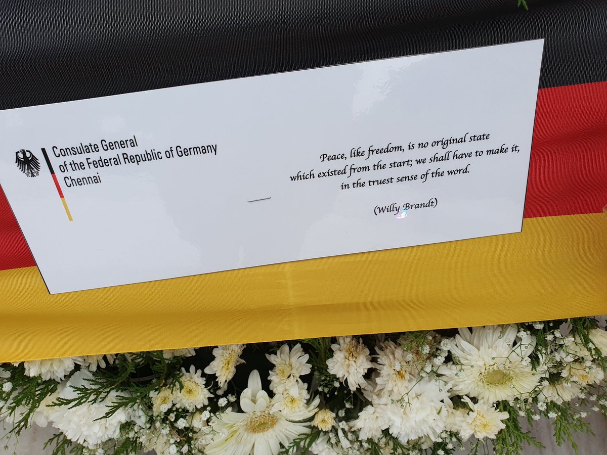 GermanyChennai's tweet image. Something very particular + personal for me to commemorate the end of #WorldWarI yesterday on invitation of my French colleague in #Puducherry #NeverAgain #ArmisticeDay #peace #FreedomOfSpeech #development #Chennai #Hyderabad #Vizag #AndhraPradesh #TamilNadu #Telangana 🇨🇵🇩🇪🇮🇳🇪🇺