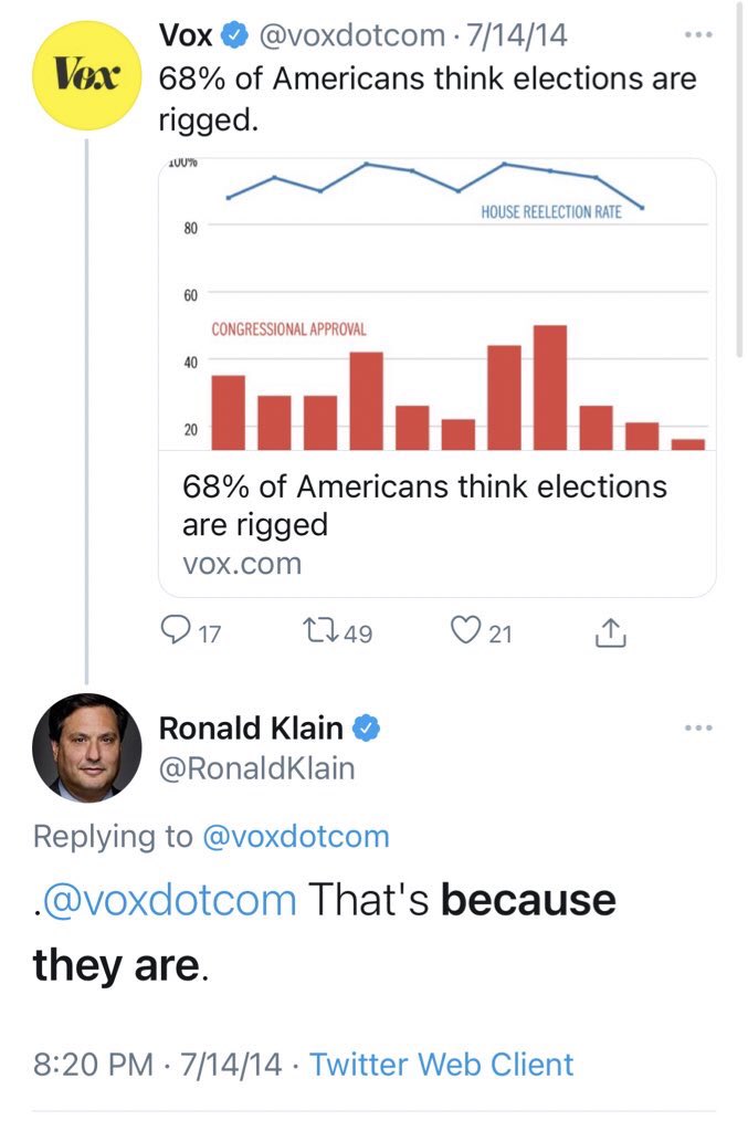 Cernovich's tweet image. Biden’s chief of staff has some interesting views on elections.