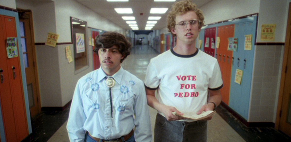 Napoleon Dynamite (2004)Better than its fans. Has an instinct for the hyper specific little moments of life. The way the farmer does a half assed tap on his shirt pocket, feeling for a wallet he knows isn’t there. The rough indignity of blowing your nose on a brown paper towel