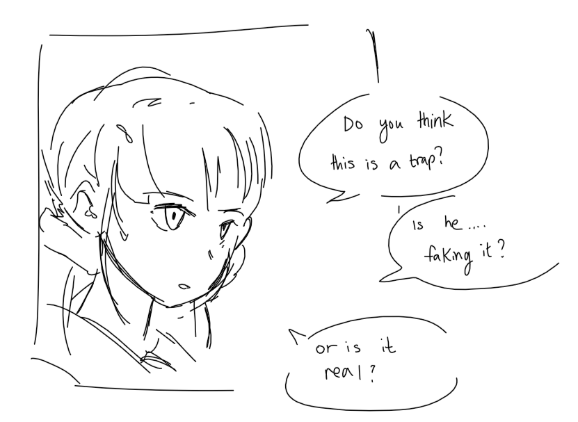shuichi saw kokichi's eyes in that instant and shuichi would have seen the genuine fear in his eyes. (2/2) 