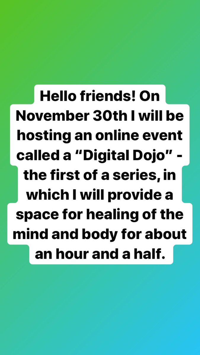 jazzypowazzii's tweet photo. My background in mental health, yoga, mindfulness, and systematic/macro->microcosms has been calling me to share my offerings for quite some time now. I’m excited to announce the first of a series of my “Digital Dojo” launching on the full moon this month - 11/30. I will be... https://t.co/SqywKfymHP
