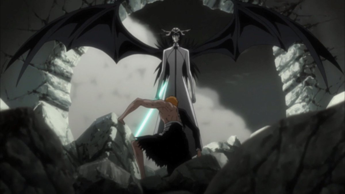 Like Grimmjow before him, Ulquiorra is clearly vexed by the unyielding fire in Ichigo's eyes. He doesn't understand how a body can endure such punishment without leaving so much as a dent in the spirit.