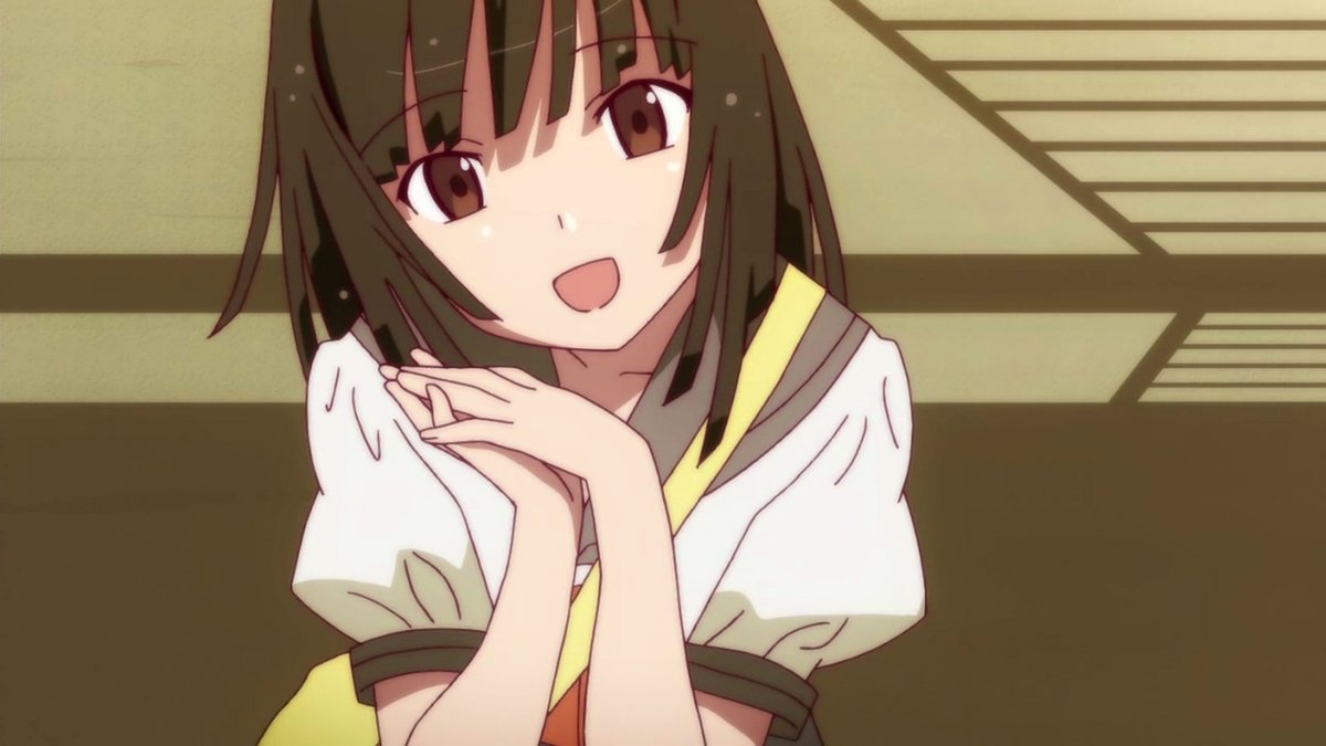 nadeko sengoku but as you scroll down her smile is getting bigger [MSS SPOILERS] 