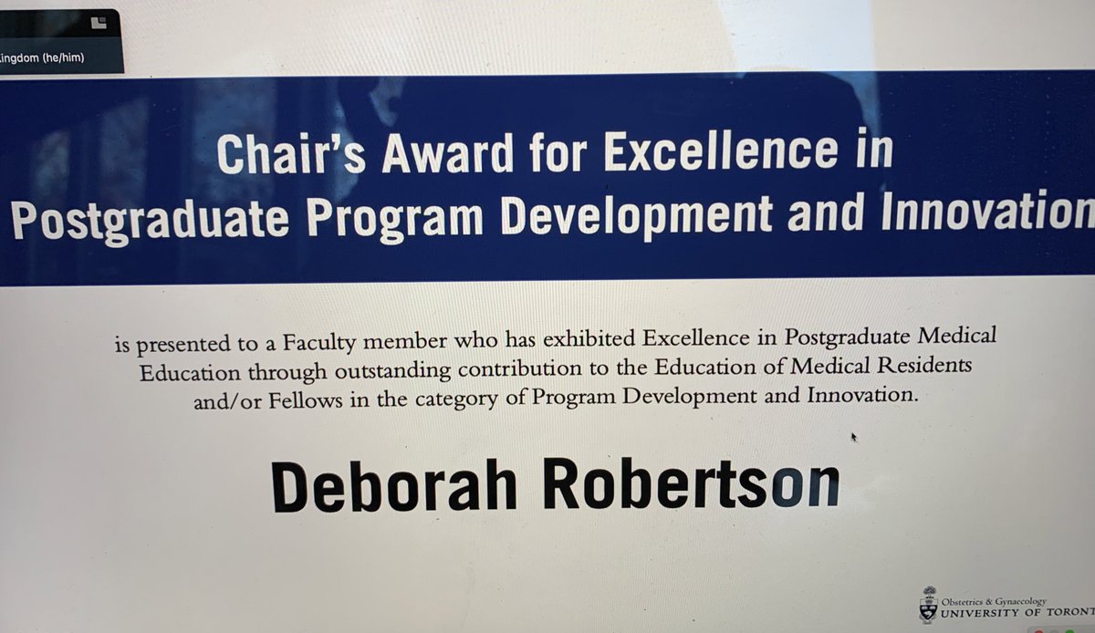 EliShoreMD's tweet photo. Congratulations to @DebRobertsonMD for her award in postgraduate program development. She’s an outstanding leader of our #MIGS fellowship program and keeps us all going! @SMHObGyn @CanSAGE @SOGCorg @uoftobgyn @AndreaSimpsonMD @ANensiMD @Sari60942207 @SamBenloloMD @LizMiazga https://t.co/d3G7DJM1Av