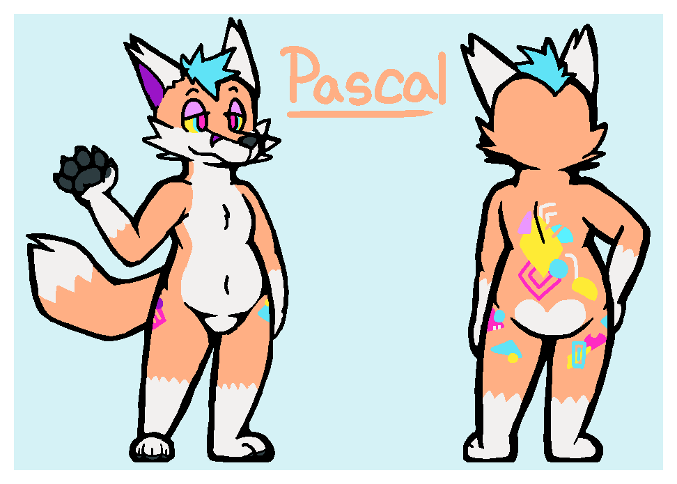 SoftPascalFox's tweet image. Just got a brand new Ref Sheet from the lovely @luvporbol 

They did such a good job with this one! I've been wanting a new sheet for a while because I didn't really have a pattern for his fur besides default orange and white, but now he looks like 90s arcade flooring!