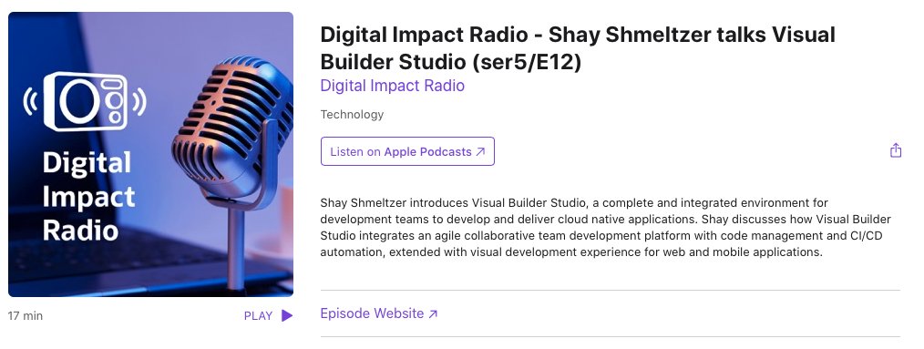 ShayOracle's tweet image. Had a chance to sit down with @FrancoUcci for a chat about #Oracle Visual Builder Studio and what it offers to customers. Check out the podcast&apos;s #OracleVBS episode - podcasts.apple.com/us/podcast/dig…