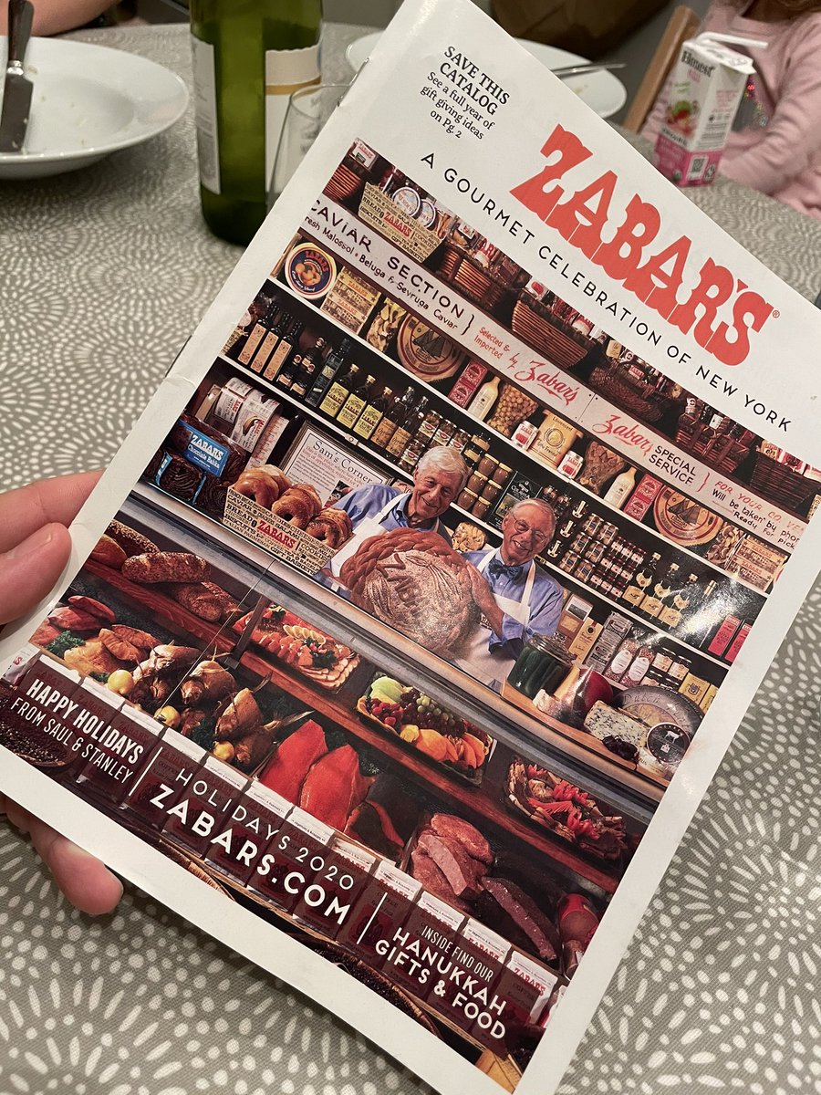 KevlarBrown's tweet photo. “This is the best magazine I’ve ever read.” ~my 6 year old, flipping through the @ZabarsOfficial holiday catalogue. “I’m going to bring it with me when we go to the store this weekend to buy lots of stuff.” Well played Zabar’s, well played. #nyc #eatyourfeelings #2020 https://t.co/udlJn2aI93