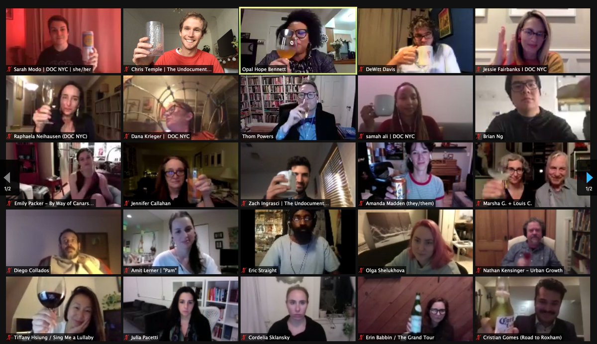 Nothing better than celebrating the start of <a href="/DOCNYCfest/">DOC NYC</a> with so many amazing fellow directors! Thank you Opal, <a href="/thompowers/">Thom Powers</a>, and all the amazing team at #DOCNYC for bringing us all together virtually. Watch all the films Nov 11th - 18th. docnyc.net
