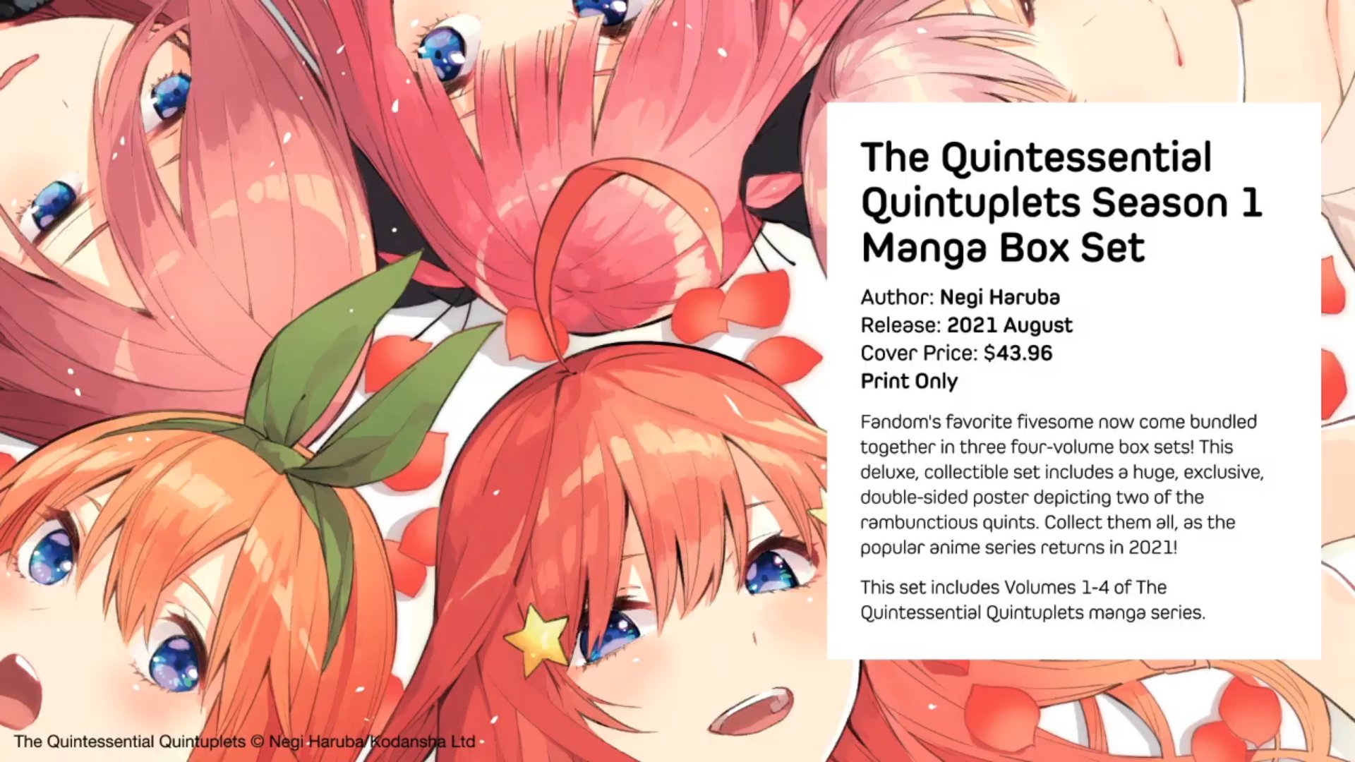 THE QUINTESSENTIAL QUINTUPLETS English MANGA Series by Negi Haruba