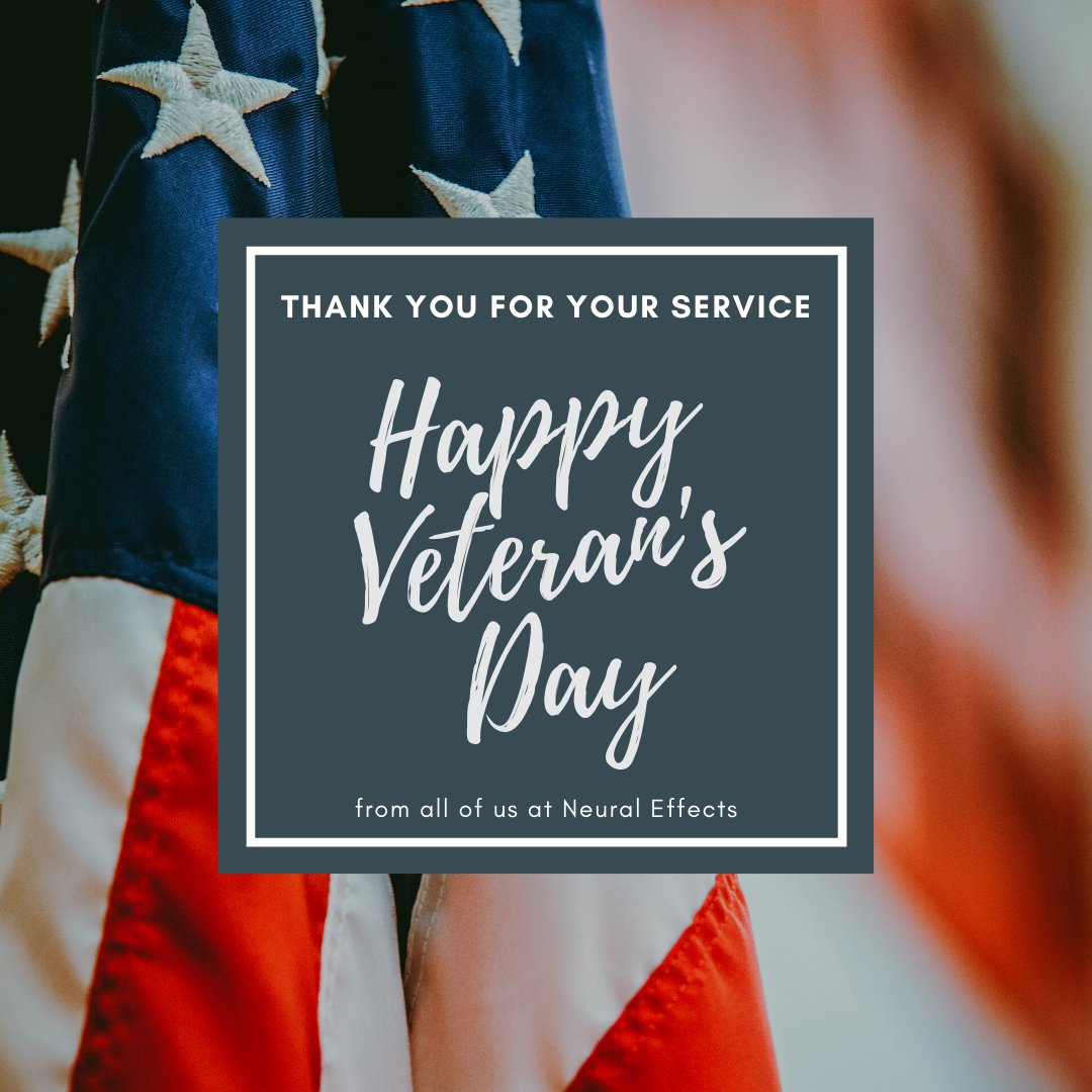 NeuralEffects's tweet photo. Happy Veteran's Day to the men and women who bravely serve our country. Thank you for your service! #VeteransDay https://t.co/9r44Qukk1t