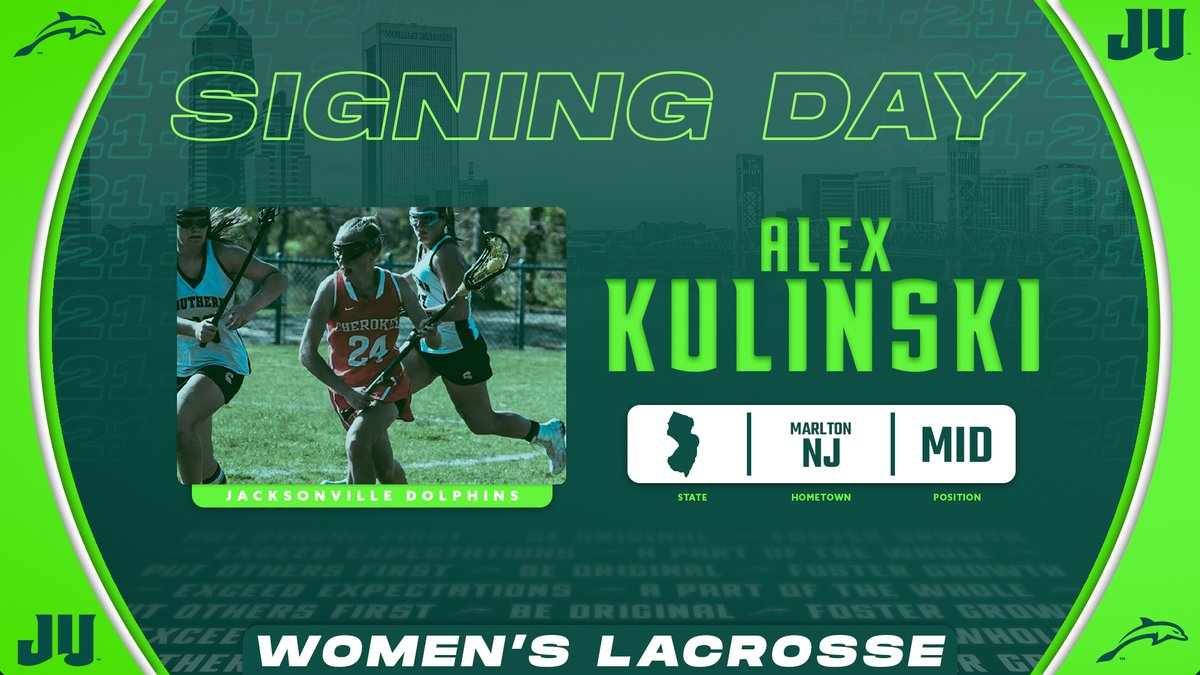 🖊️ First letter of the day is in! Welcome to the #BestPlaceToPlayLacrosse Alex Kulinski!

#JUPhinsUp #DareToBeBold