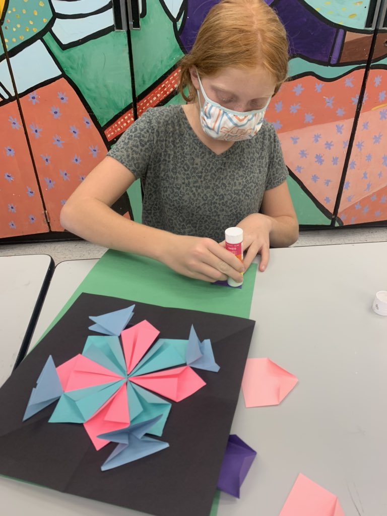 It’s #NationalOrigamiDay! Students <a href="/bisseahawks/">Berlin Intermediate School</a> are using origami techniques to design paper relief sculptures with radial balance in 3D Art. Bonus... an origami lesson from Dr. Gell! <a href="/WorcesterSystem/">Worcester Schools MD</a> <a href="/TJMillsWCPS/">Tamara Mills</a> <a href="/GellDave/">Dave Gell</a>