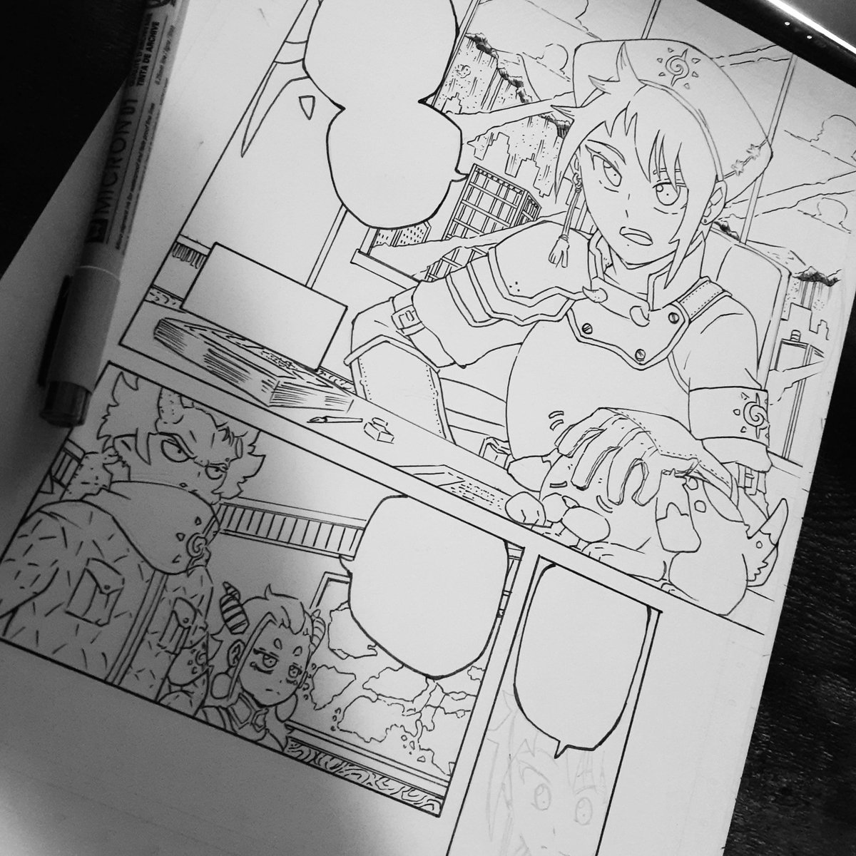 ParadiseDown's tweet photo. Working away on new pages and chapters for PARADISE DOWN. Heres a sneak peak, read PARADISE DOWN and other great shonen manga on the official @Saturday_am app! #paradisedown #mangaart #comicbookart #indieart #indiemanga https://t.co/zovNPwfGpV