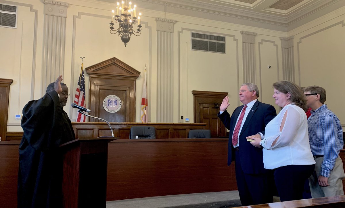BartMercer's tweet photo. Today I had the honor of being sworn in to serve another term as an Elmore County Commissioner representing citizens of District 4 @ElmoreComm @JudgeBillLewis #alpolitics #elmore https://t.co/KA5a17RDFx
