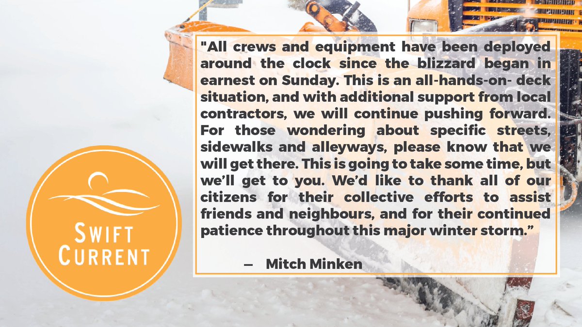 We caught up with Mitch Minken, the City’s General Manager of Infrastructure &amp; Operations, who is overseeing the City’s snow clearing efforts. Mr. Minken provided the following update: