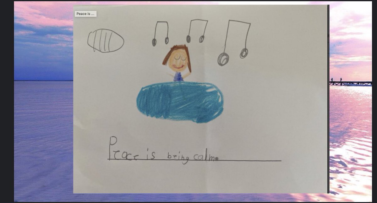 Ms_J_Cruise's tweet photo. What is Peace? @DSBNVirtual Students reflected and co-created a class slideshow after we read ‘The Peace Book’ by @toddparr https://t.co/rUf3DeUEcN