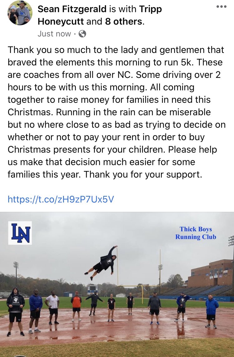 #ThickBoysRunningClub4life <a href="/CoachOliphant32/">Jonathan Oliphant</a> <a href="/CoachJohnsonLN/">David Johnson</a> @LNHS_Athletics <a href="/bsmith062/">Bethany Smith</a> @Coach_Ramseur @704ragingbull <a href="/CoachJGrice/">Jonathan Grice</a> <a href="/Coach_Campo/">Chris Campolieta</a> <a href="/CoachHoneycutt1/">Tripp Honeycutt</a> you can help us out in our efforts to raise money for families in need this Christmas wefund4u.com/fundraiser/thi…