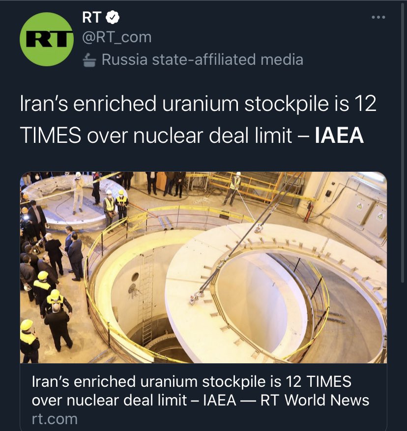 The “threat posed by Iran” narrative may be bolstered by news stories about Iran as an imminent nuclear threatA story today reveals  #Iran is breaching IAEA rules with its stockpile of low-enriched uraniumBut it it’s important to remember LEU is only used to produce fuel.