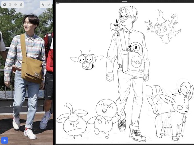 someone said this yoongi looked like a pokemon trainer so i uh 