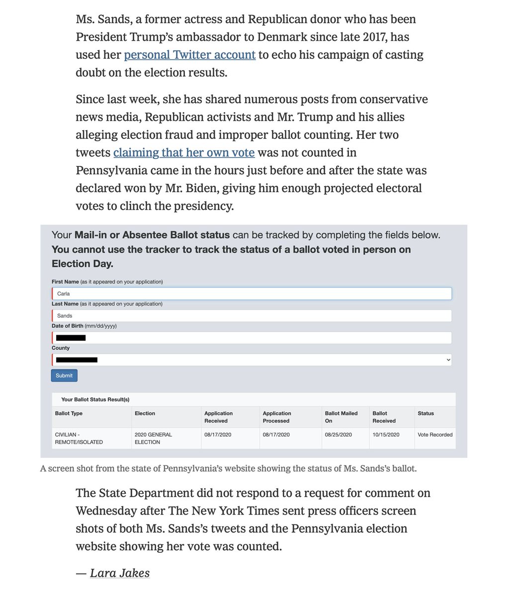 freeway1313's tweet photo. @CarlaHSands @realDonaldTrump New York Times found your vote. https://t.co/TYWNjqUjzH