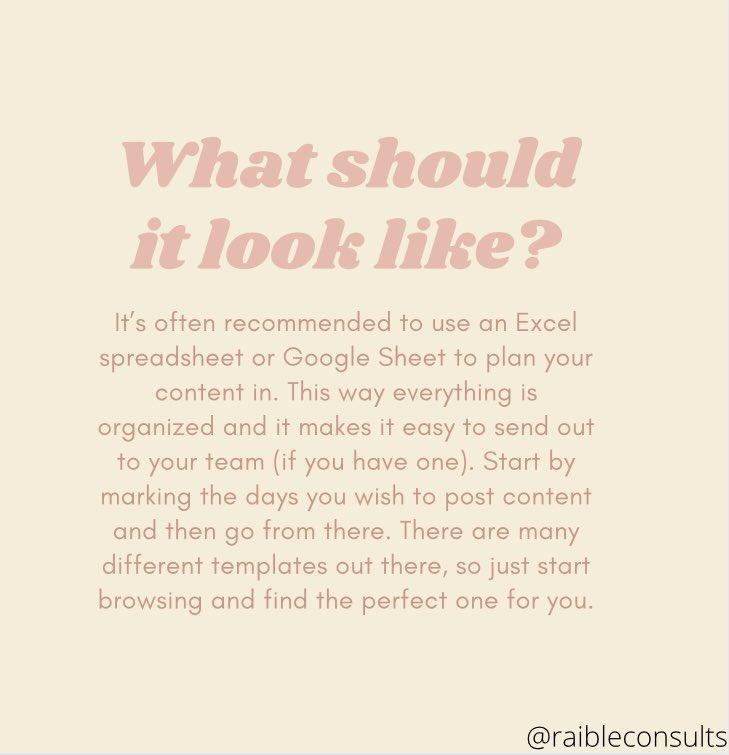raibleconsults's tweet photo. Content calendars are super helpful when it comes to staying organized while posting content!
✨
✨
#socialmedia #womeninbusiness #communications #publicrelations https://t.co/Anuy6jIVDH
