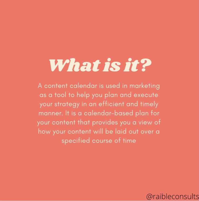 raibleconsults's tweet photo. Content calendars are super helpful when it comes to staying organized while posting content!
✨
✨
#socialmedia #womeninbusiness #communications #publicrelations https://t.co/Anuy6jIVDH