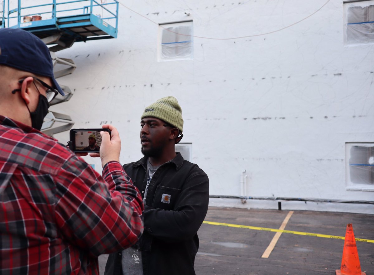 The wall received a bit of media attention throughout the day — @WillCleveland13 from  @DandC,  @jamesbrowntv from  @WXXINews, and  @SPECNewsROC all stopped by.