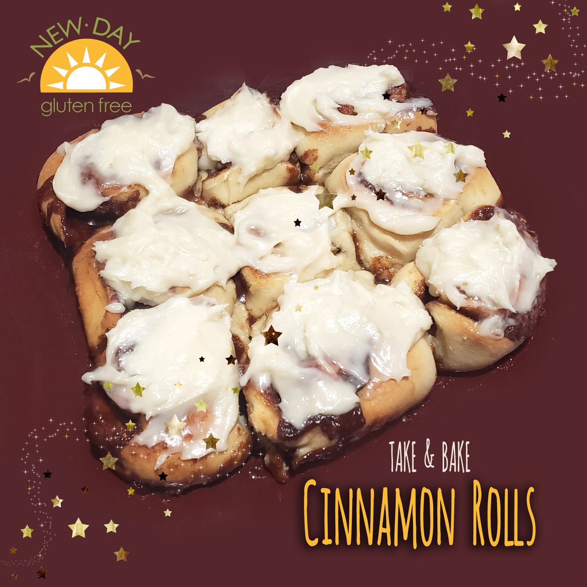 Need a magical holiday breakfast? Try our new Take and Bake Cinnamon Rolls! Available pre-order only.#newdaygf #takeandbake #cinnamonrolls