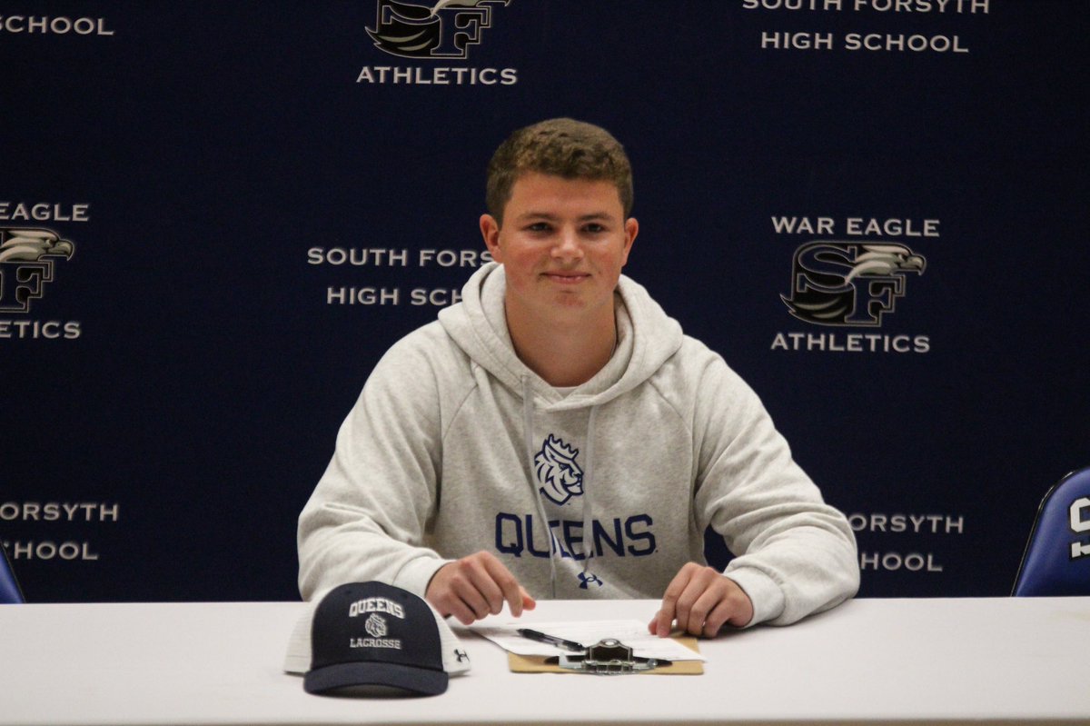 SFHSLAX's tweet photo. Couldn’t be more proud of Ryan Lightsey for signing his NLOI today to play lacrosse for Queens University of Charlotte! Congratulations &amp; well deserved! @ryanlightsey @SFHSLAX @SteveHurlbut @ForsythSports @gasdigitalprod @KeithGravitt @3dgeorgia @bobhamley @QueensMLAX https://t.co/teMX8gqWV6