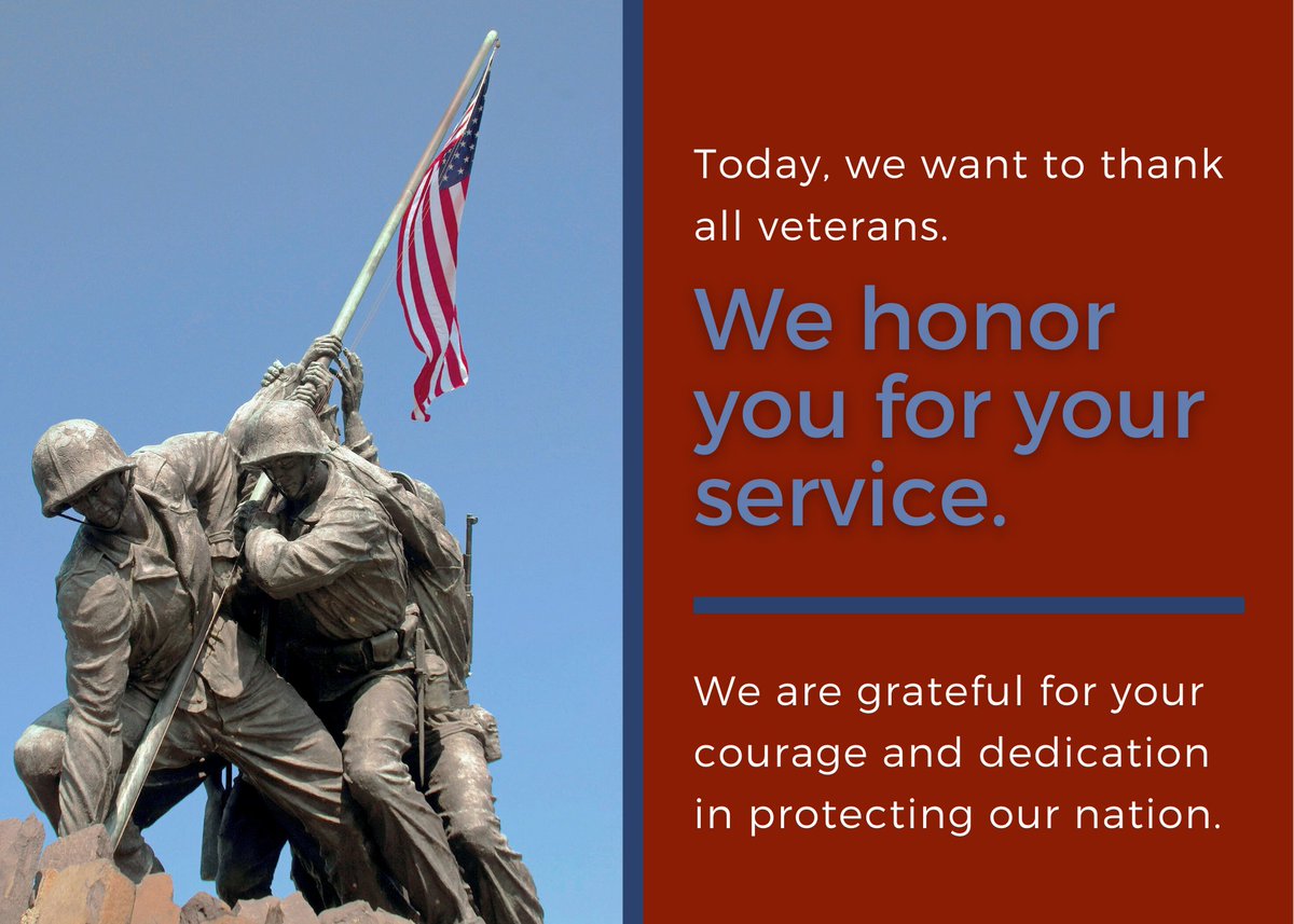 Restore_Waldo's tweet photo. Today we give special honor and thanks to all those who have served in the U.S. Armed Forces. Thank you for your dedication to our freedom and the sacrifices you have made to serve. Happy Veteran's Day! https://t.co/ZNmqnUyftH
