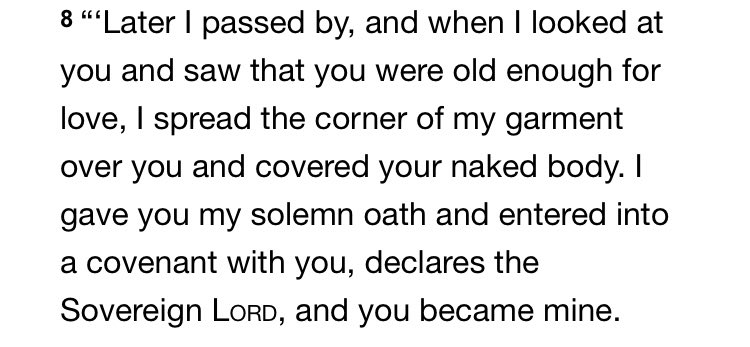 Fourth, returning to discussing nose rings for betrothed women, Ezekiel 16 compares the tribes of Israel as a woman who the Almighty has taken as his bride, giving her fine clothes and jewels, a ring in the nose in 16:12