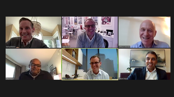 NYUSPS's tweet image. During @nyuhospitality, Jeff Horwitz, @Proskauer (top r) led a discussion on hotel business investments w/(top l &amp;amp; c) Michael Bluhm, @MorganStanley; R. Tyler Morse, MCR; (bot. l - r) Dilip Petigara, @Accesspt; Sean Dell’Orto, Park Hotels; &amp;amp; Mitesh Shah, @NobleInvestment