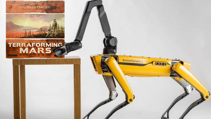 NTFGstore's tweet photo. Can I get one of these to set-up and tear-down boardgames for me @BostonDynamics? #boardgames #boardgamerproblems https://t.co/CEEUfyI7W7