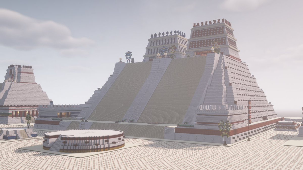 TlatoaniCraft's tweet image. El proyecto de Tenochtitlan en Minecraft sigue creciendo, recientemente ha habido muchos descubrimientos respecto al recinto sagrado, por ahora he actualizado el Templo Mayor, faltan muchos más edificios por remodelar y construir.