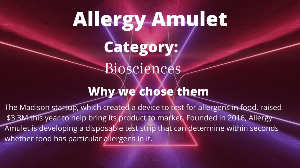 amulet_tech's tweet photo. Allergy Amulet is thrilled and humbled to be listed among Wisconsin’s 2020 #InnoOnFire tech businesses!
Check out all of the @WisconsinInno winners here:
https://t.co/JLPFgCcAp7 https://t.co/N3oqXIy5Gf