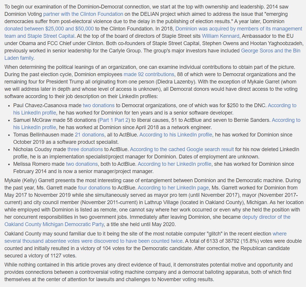 6/ Federal Election Commission records show Dominion Voting Systems employees donated almost exclusively to Democrats in the 2020 election, with the majority of those donations going to ActBlue.