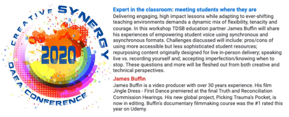 OnAEA's tweet photo. Looking to up your instructional practice? #CreativeSynergy has a workshop series for that! Workshops led by #JamesBuffin, #AgnieszkaChalas, #BobPhillips, and #IreneFaiz! This SATURDAY NOVEMBER 14! Register here: https://t.co/zazRtYuW1p https://t.co/ihRElR4yGA