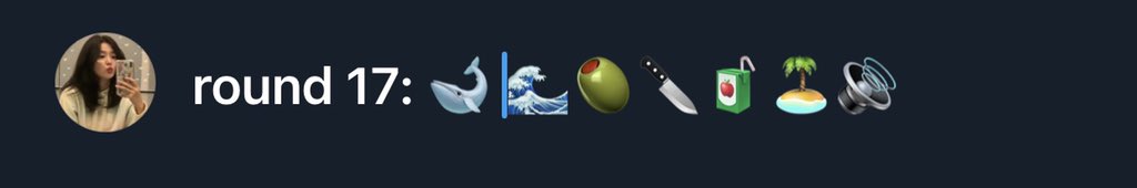 ID_LProject's tweet photo. round 17: 🐋 🌊🫒🔪🧃🏝🔊 https://t.co/WMBMhtMVl6
