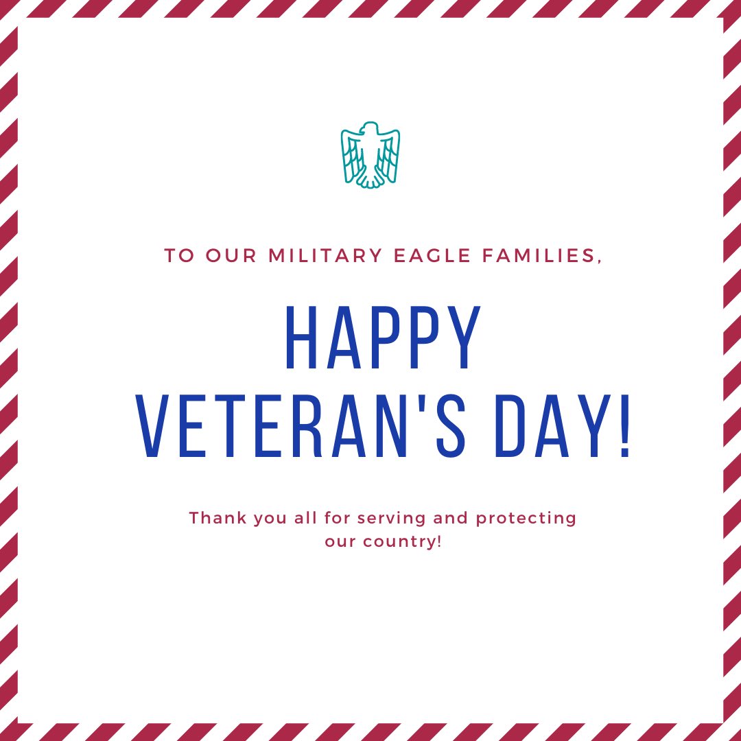 Happy Veteran’s Day to all of those who are serving or have served our country! While we are enjoying our days off today, let’s take some time to acknowledge and appreciate the service that our veterans have done for our freedom! 💛🦅