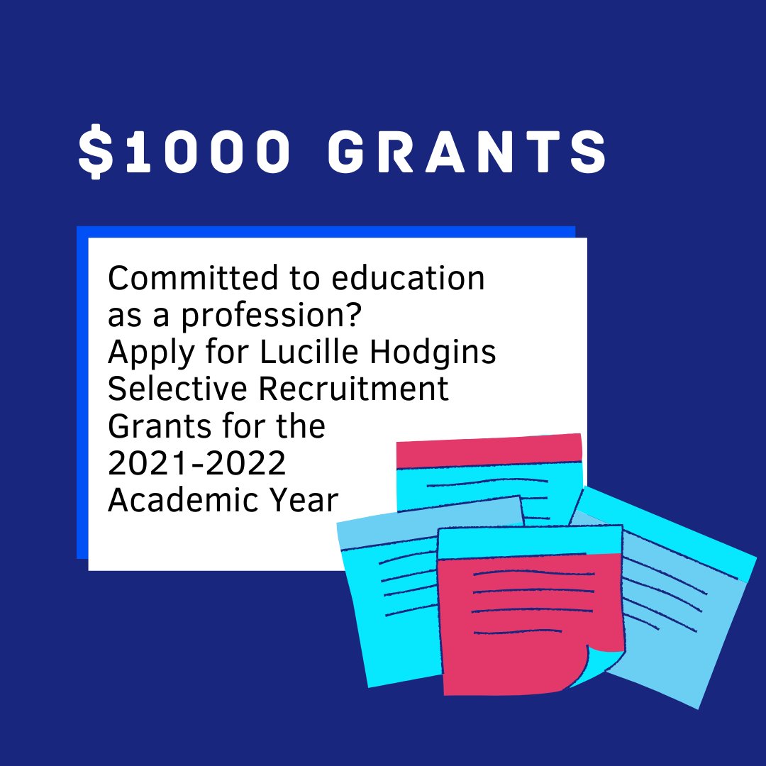 medtprogram's tweet photo. The HI State Org of ΔΚΓ Society Int announces its Lucille Hodgins Selective Recruitment Grant Program for students in ed. Two $1k grants for 2021-2022 AY. 📧Ronnie Kopp  shoeronnie@gmail.com or Ann Mahi annmahi1@gmail.com Deadline: Jan 31, 2021 #FundingFriday #DegreesNotDebt https://t.co/rmApGiomBy