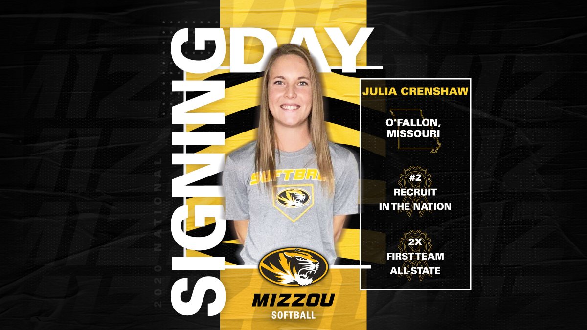 MizzouSoftball's tweet photo. No. 2 prospect in the nation 🤯

𝙅𝙪𝙡𝙞𝙖 𝘾𝙧𝙚𝙣𝙨𝙝𝙖𝙬 has signed with her dream school ‼️

#OwnIt 🐯🥎 https://t.co/5sUcxz727U
