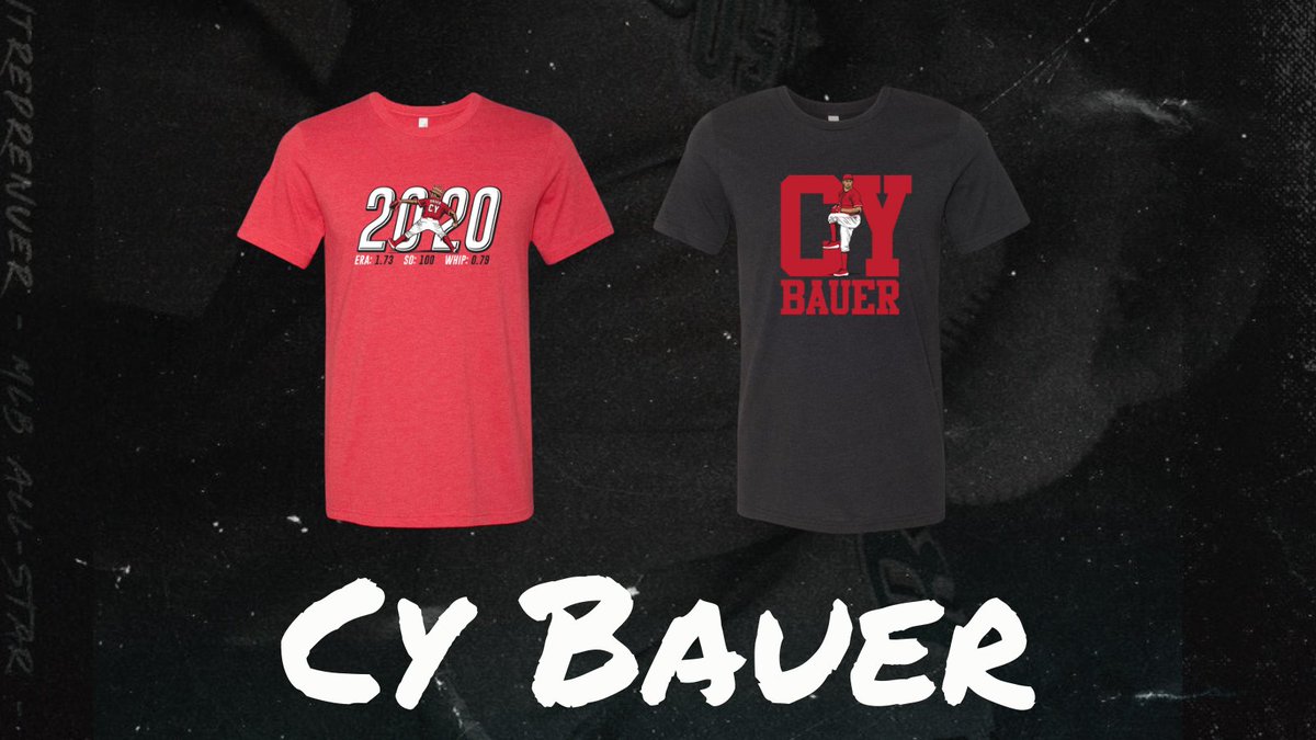Trevor Bauer トレバー バウアー I Ll Do A Proper Thank You Soon But Wanted To Share My New Cybauer Merch With Y All A Portion Of Profits From The Red Shirt Below Will