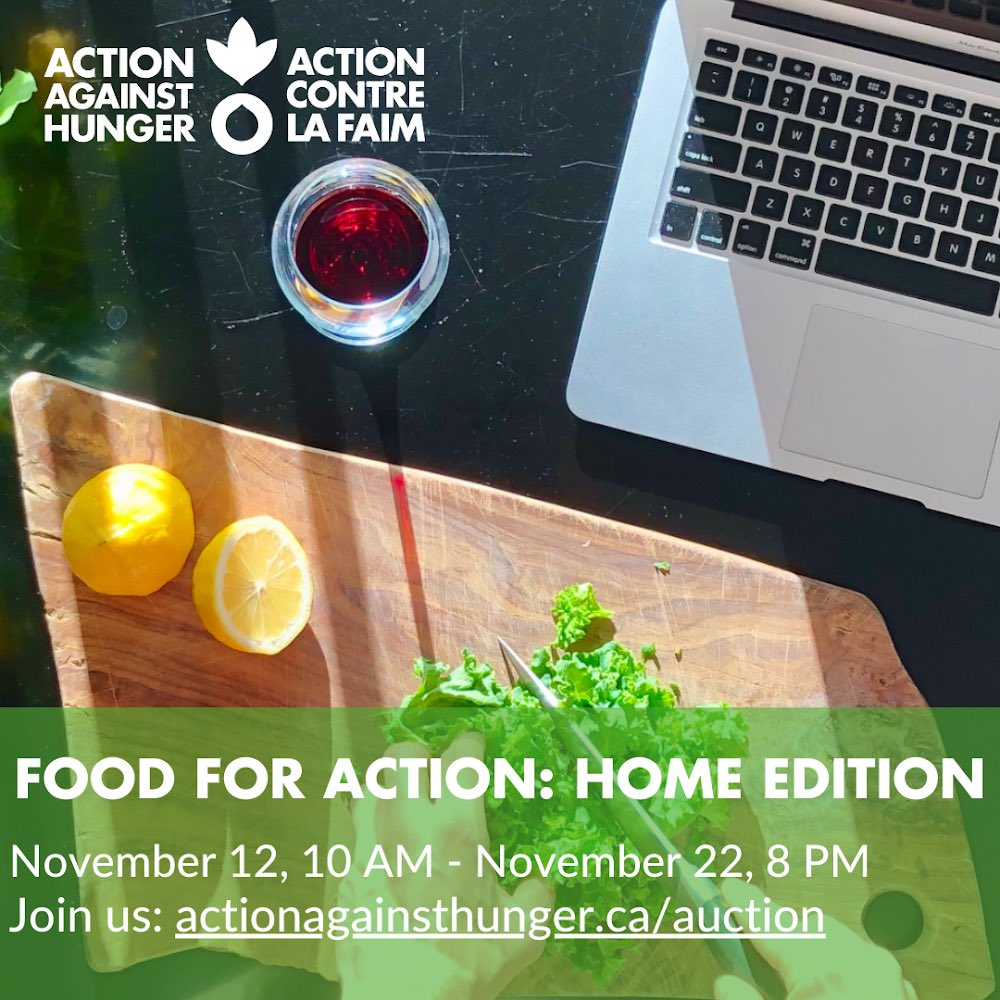 tinalovespinot's tweet photo. Join Food for Action: Home Edition from Nov 12-22 and help support Action Against Hunger's COVID-19 response! Virtual wine tastings, cooking classes, and thank-you gifts from event partner Oliver & Bonacini @acfcanada https://t.co/WpxbPqKrHn #foodforaction https://t.co/BBQ0TQXRdW