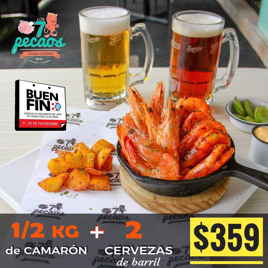 los7pecaos's tweet photo. PROMOS BUEN FIN 📣📣

👉🏻 5 Tacos de Cochinita ➕1 Refresco ✖️ $99‼️🔥
 
👉🏻1/2 Kilo de Camarón + 2 Tarros de Cerveza de Barril x $359 🍺🍺😱
.
.
.
. 
#los7pecaos #restaurante #comidagourmet #marytierra #foodporn #foodtime #taco #tacos #cochinita #camaron https://t.co/5jb0nhfZ51